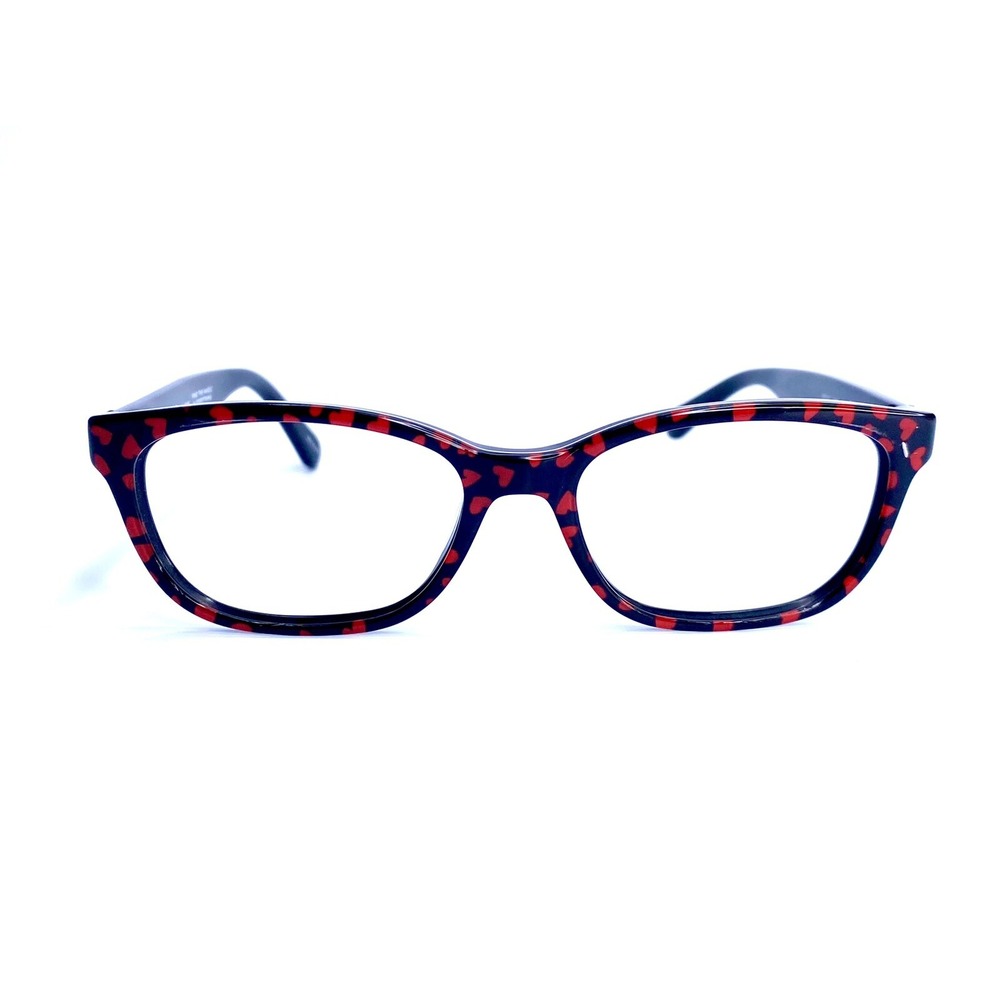 New Kate Spade Black Cat Eye Glasses w Red Hearts Print Brylie 7RM 50 16 135